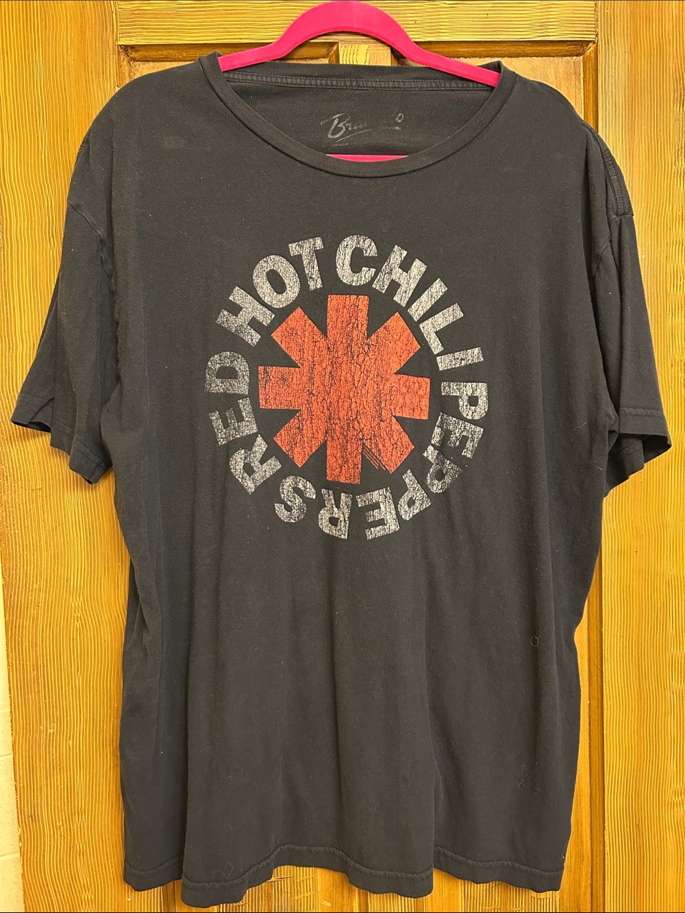 Red Graphic Short-Sleeve Band Tee - Black